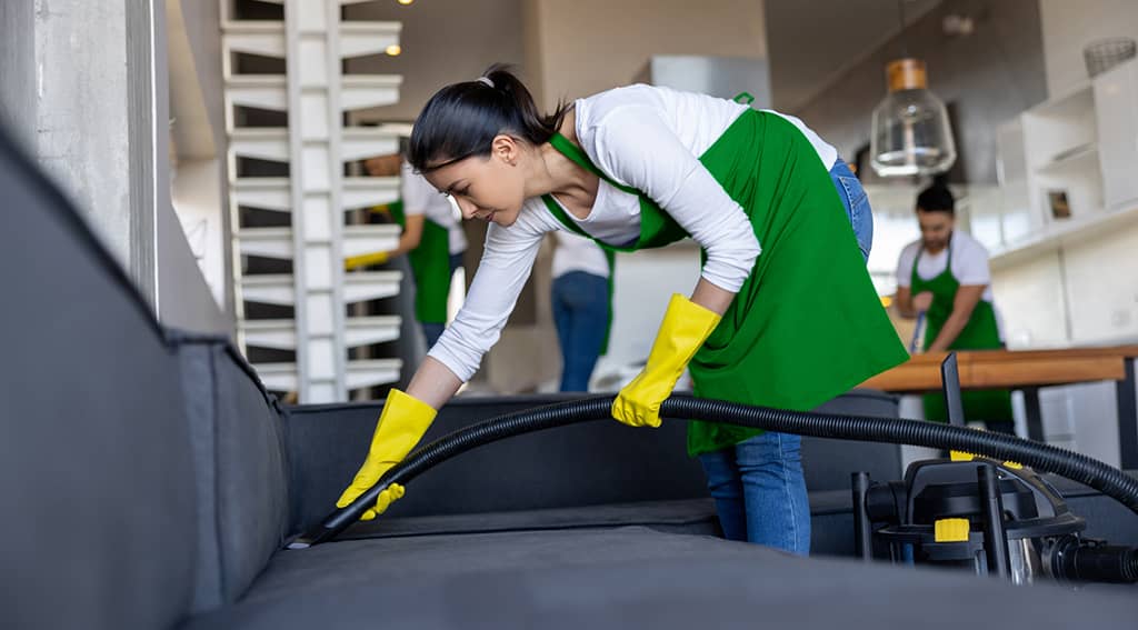 Go Maids employees cleaning a house in Burlington Ontario