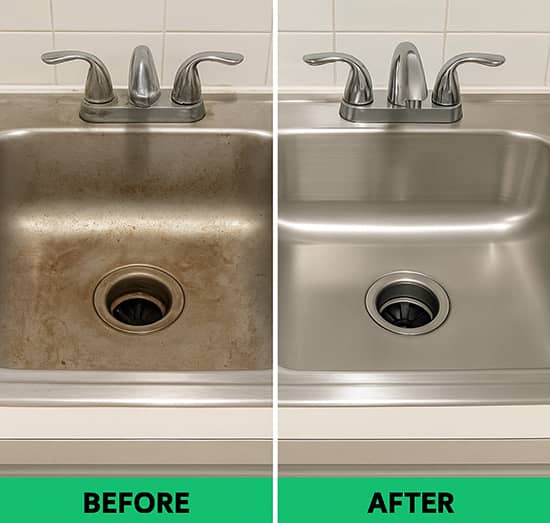 oakville cleaning services by gomaids kitchen sink before and after pictures